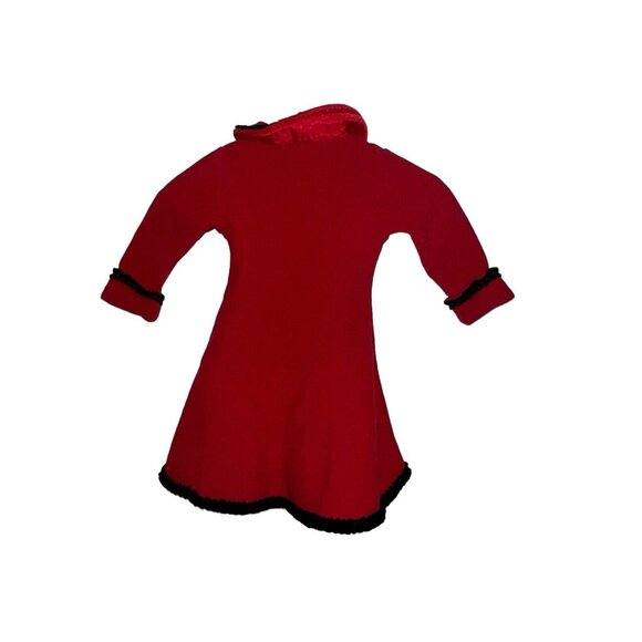 Vintage Pete’s Partner Toddler Girls Fleece Peacoat Sz 2 Red Button Front - Picture 2 of 6